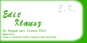 edit klausz business card